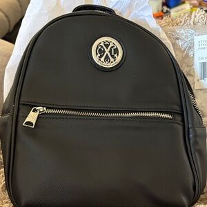 Christian Lacroix Black Backpack with Silver Accents